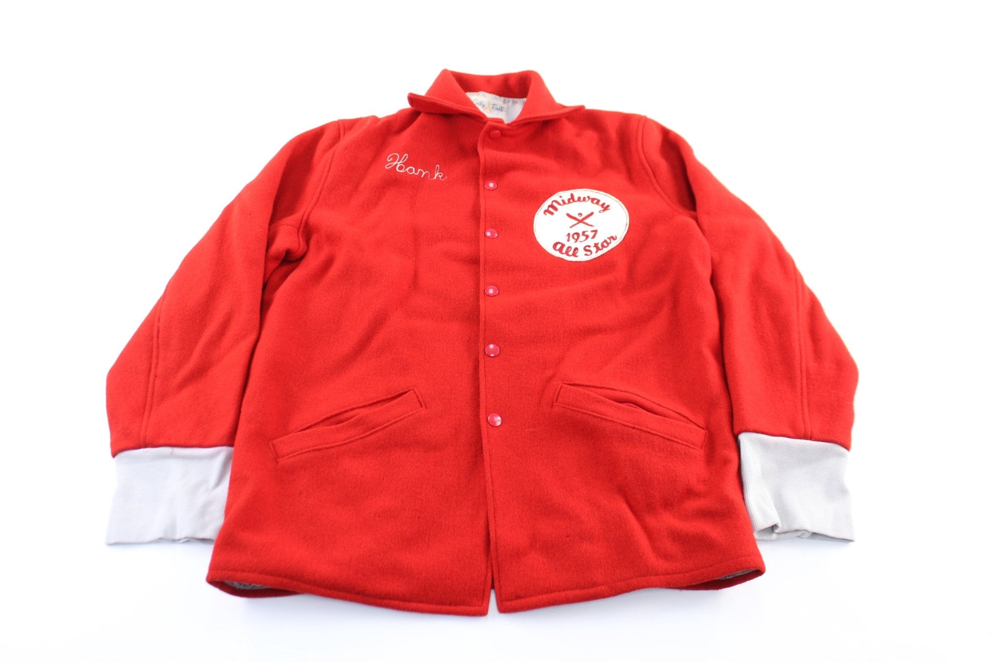 1957 Midway All Star Baseball Jacket - ThriftedThreads.com
