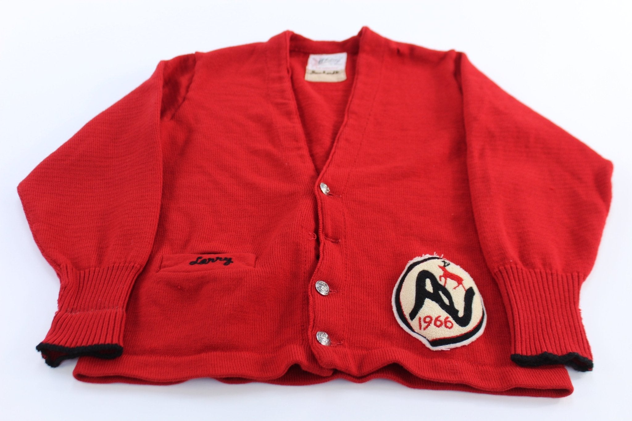 1966 Whiting Letterman Varsity Cardigan Sweater - ThriftedThreads.com