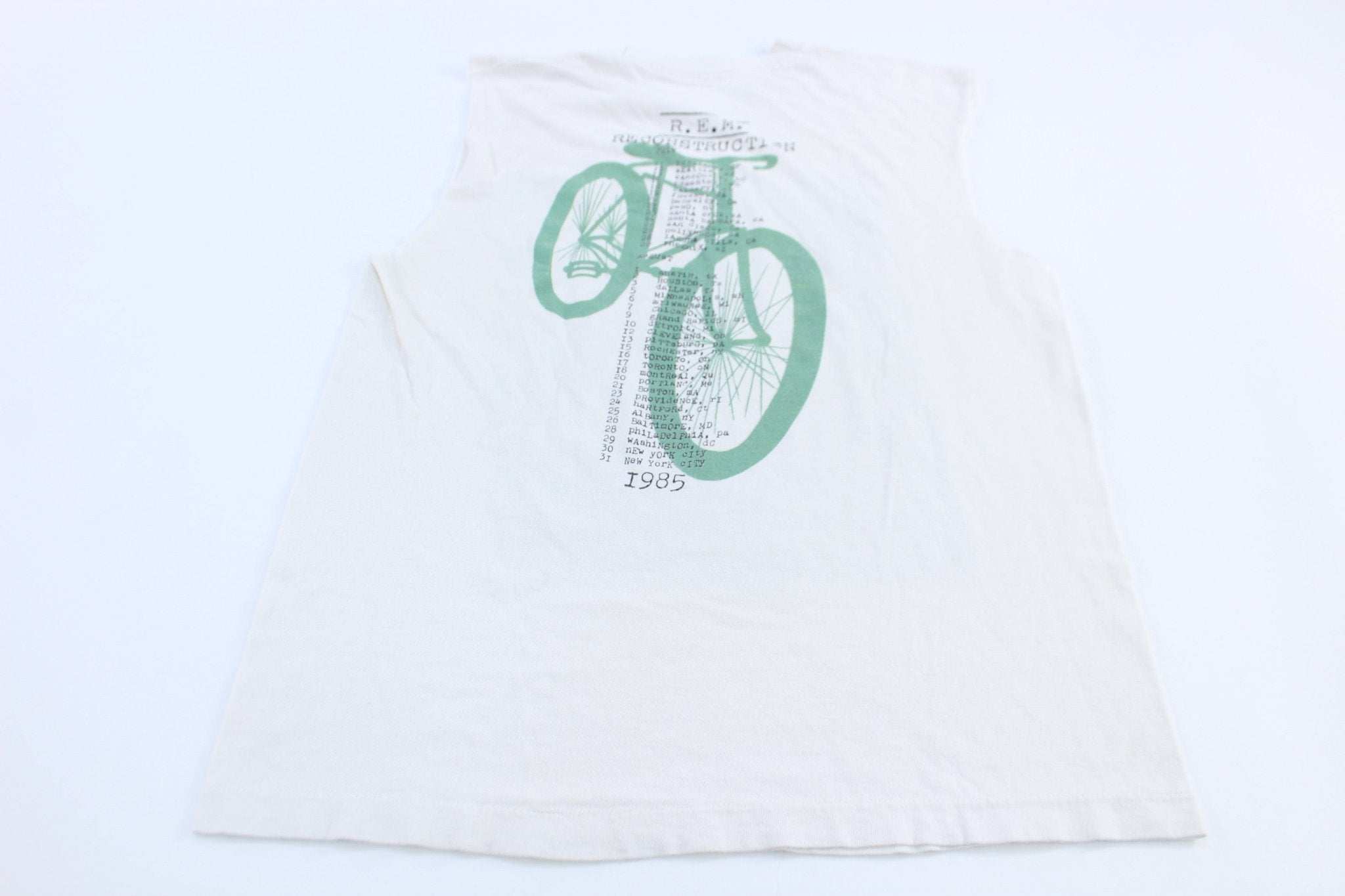 1985 REM Construction Tour Tank Top - ThriftedThreads.com