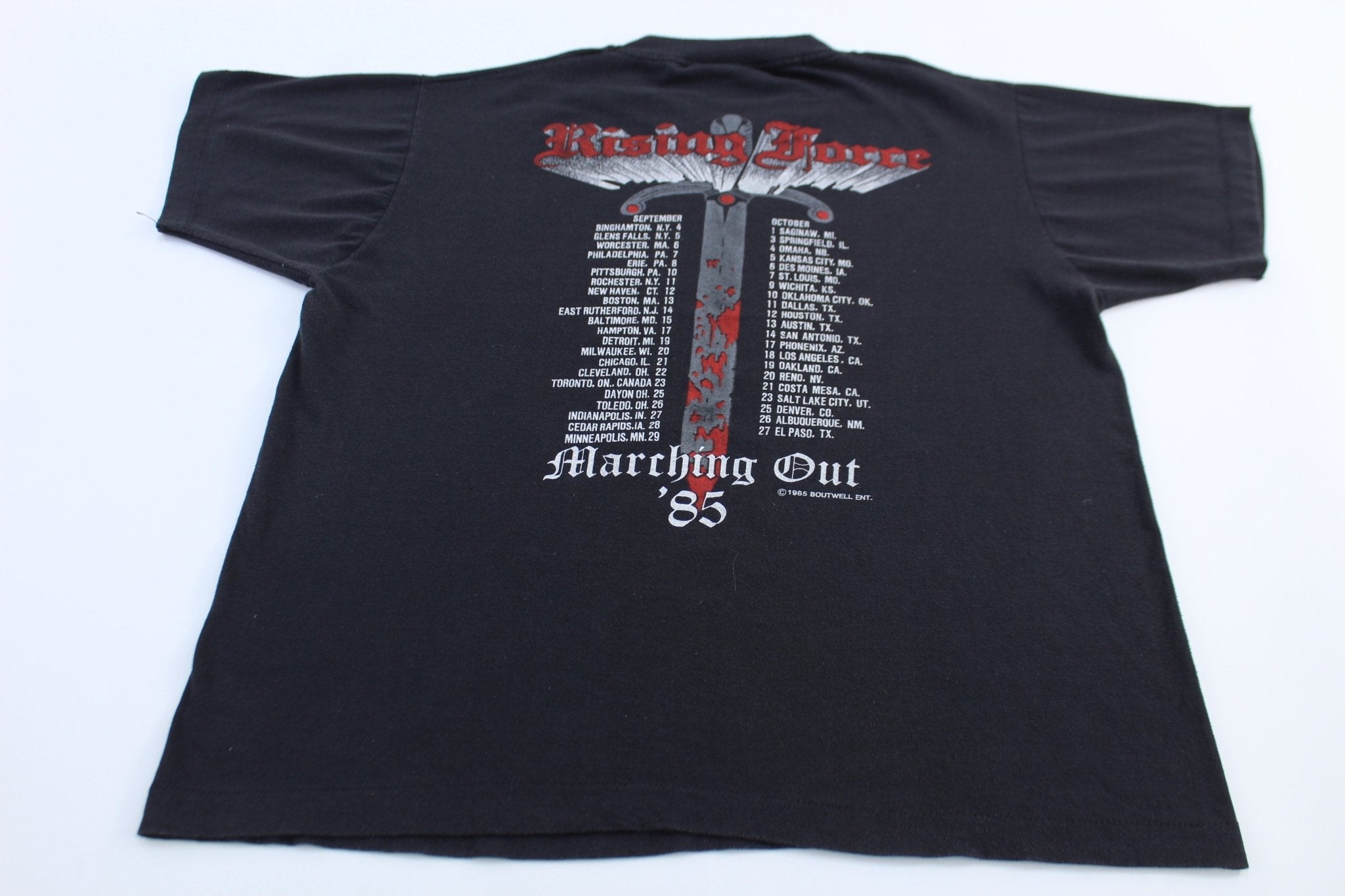 1985 Rising Force Marching Out Tour T-shirt - ThriftedThreads.com
