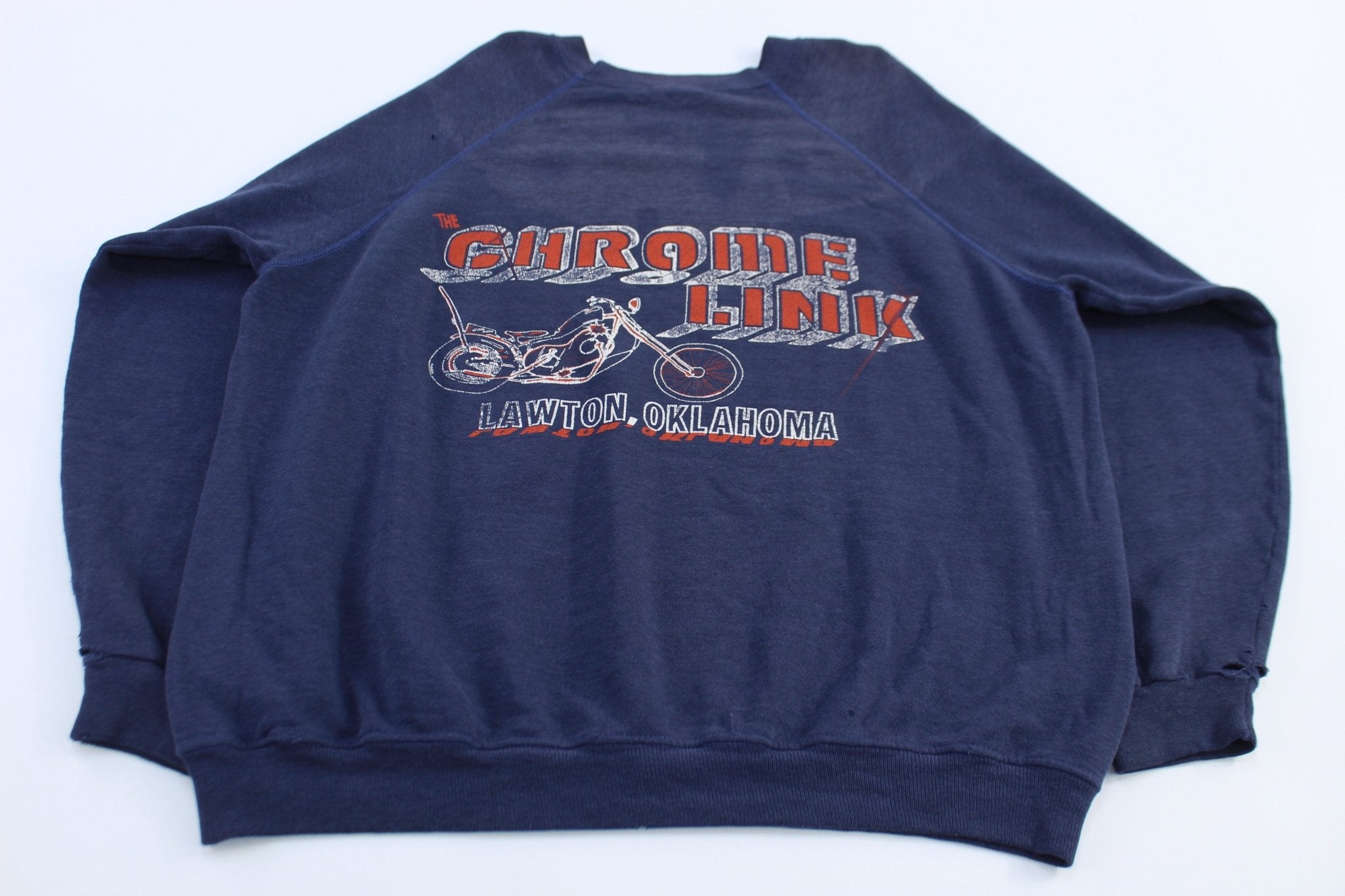 1987 Harley Davidson Motorcycles Chrome Link Sweatshirt - ThriftedThreads.com