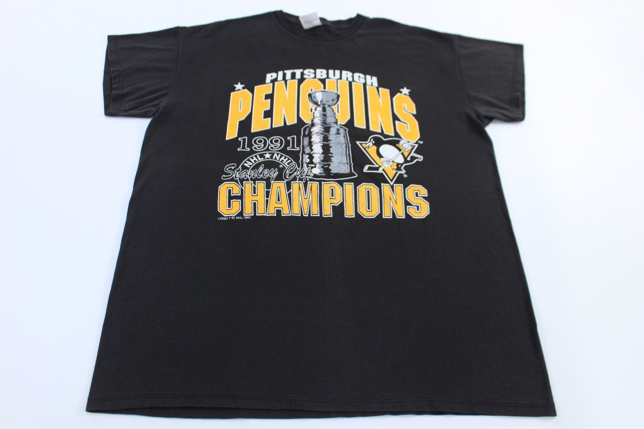 1991 Pittsburgh Penguins Hockey Stanley Cup Champs Sleep T-shirt - ThriftedThreads.com