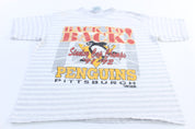 1992 Pittsburgh Penguins Stanley Cup Champions Striped T-Shirt - ThriftedThreads.com