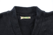 50's Black & Orange Varsity Letterman Cardigan - ThriftedThreads.com