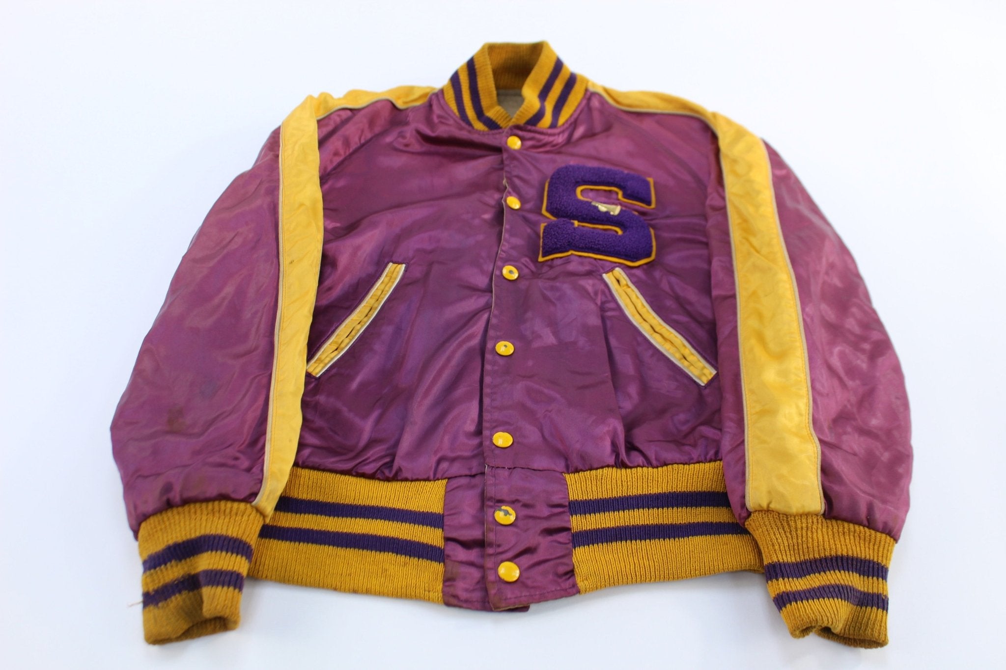 50's Cheerleader Purple Gold Varsity Letterman Jacket