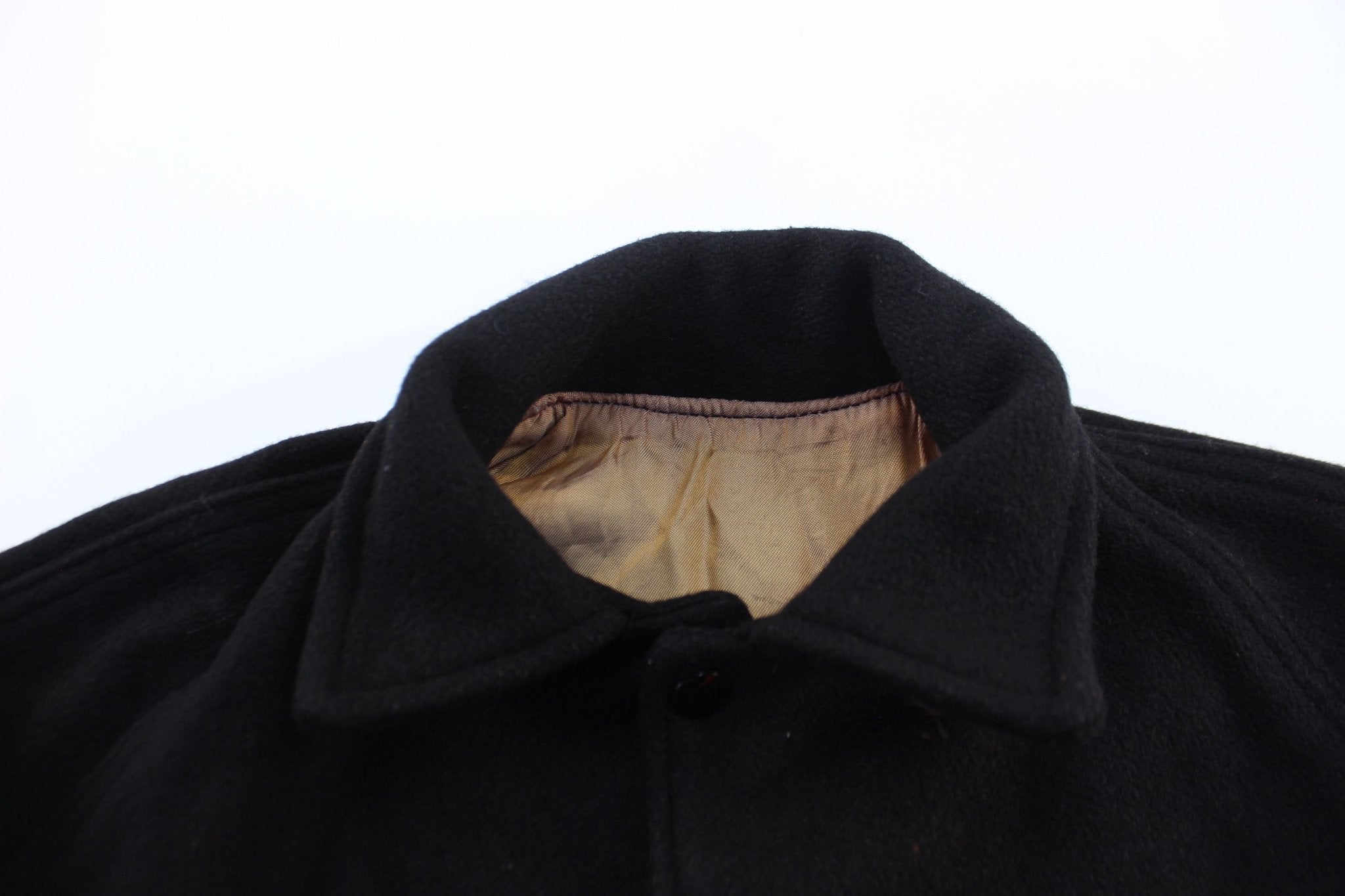 60's Black & Orange Varsity Letterman Jacket - ThriftedThreads.com