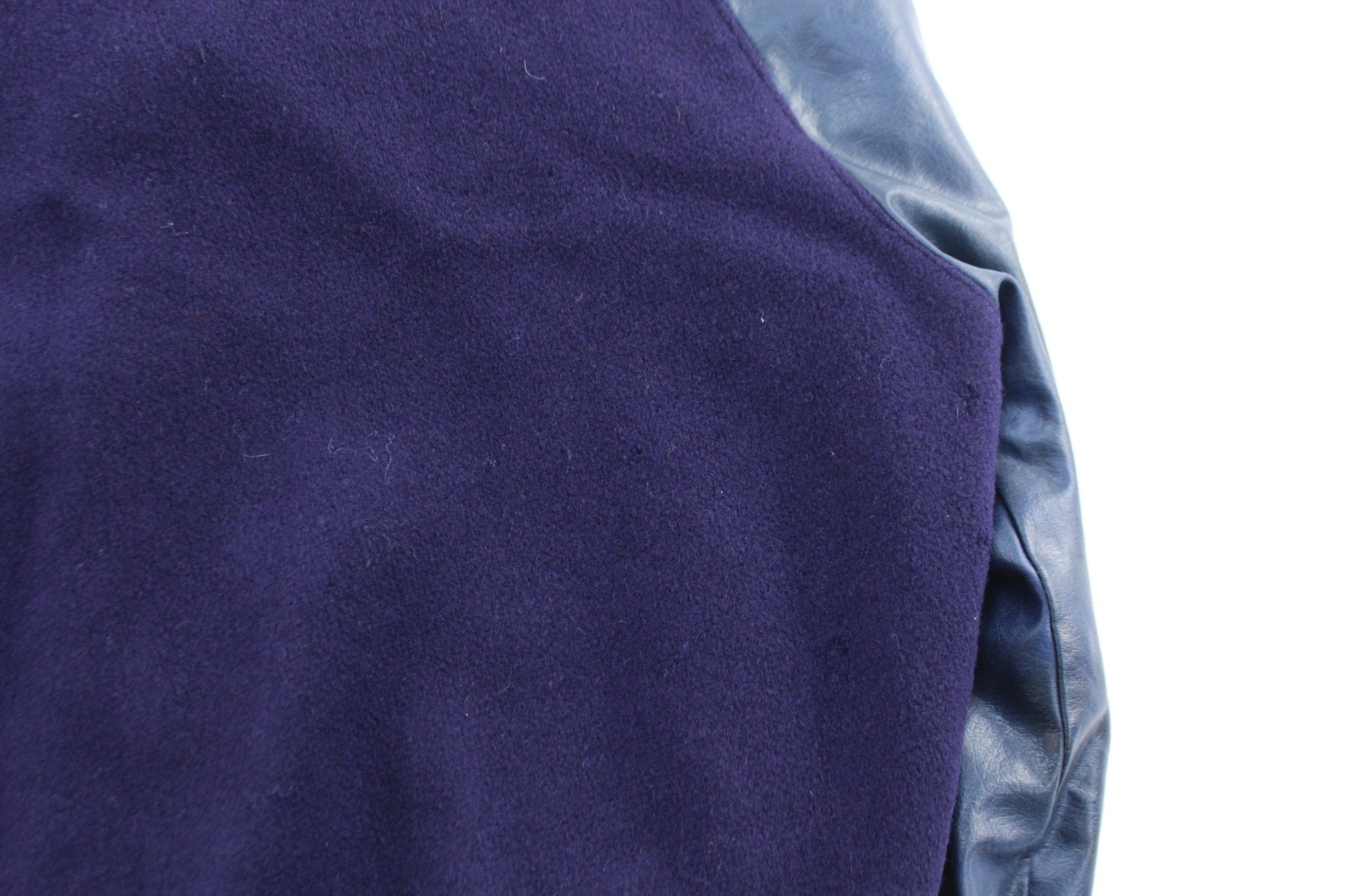 70's Naugalite Blue Varsity Letterman Jacket - ThriftedThreads.com