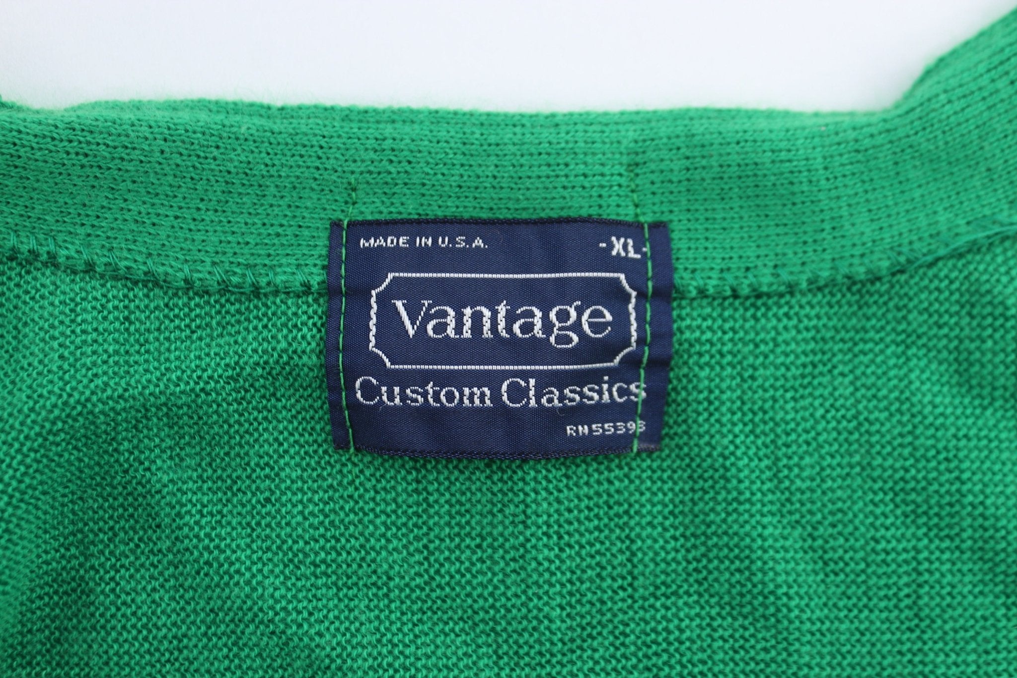 80's Baylor University Green Cardigan Sweater - ThriftedThreads.com