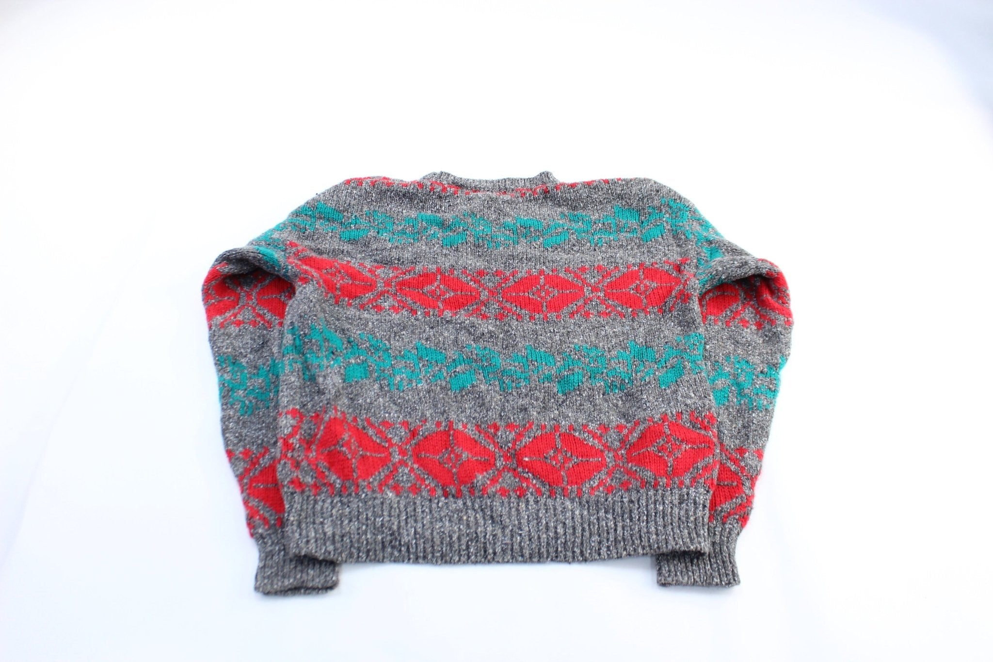 80's Kenneth Stevens Acrylic Patterned Sweater - ThriftedThreads.com
