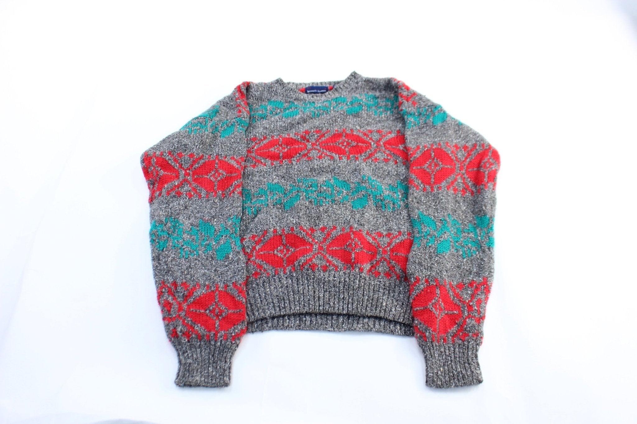 80's Kenneth Stevens Acrylic Patterned Sweater - ThriftedThreads.com