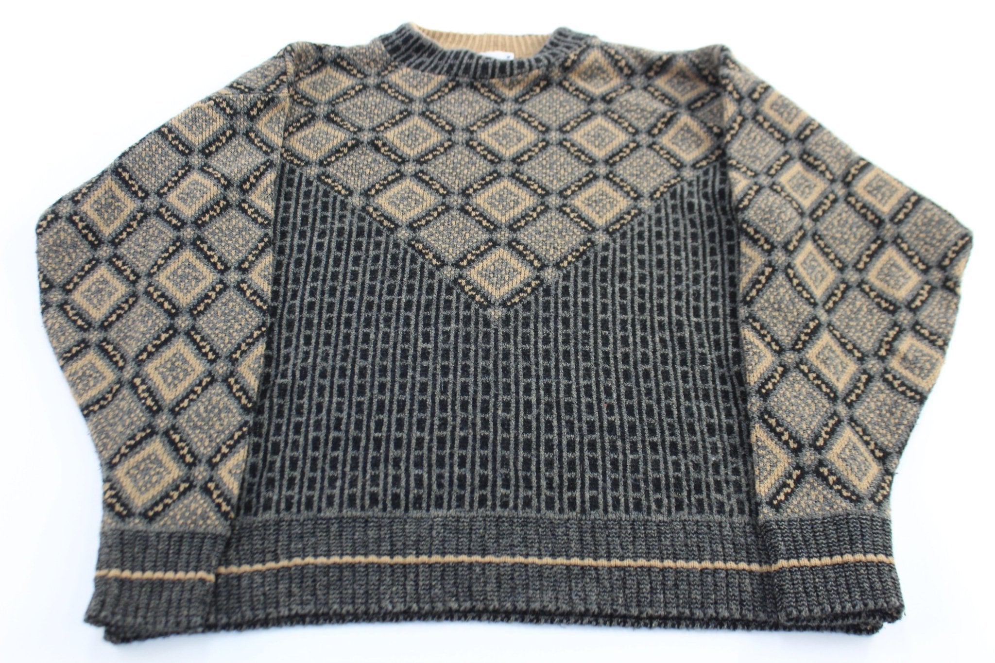 80's Ron Chereskin Geometric Patterned Sweater - ThriftedThreads.com