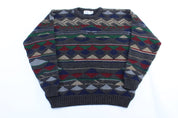 80's Sear's Geometric Patterned Acrylic Sweater - ThriftedThreads.com
