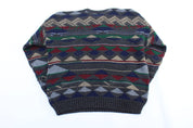 80's Sear's Geometric Patterned Acrylic Sweater - ThriftedThreads.com
