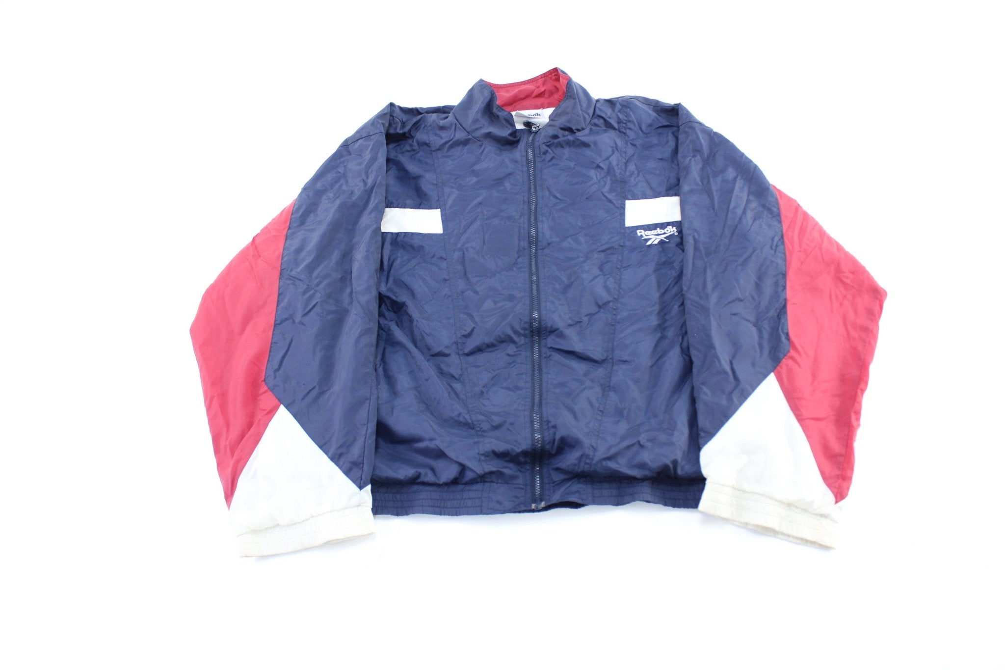 Navy blue and red windbreaker best sale