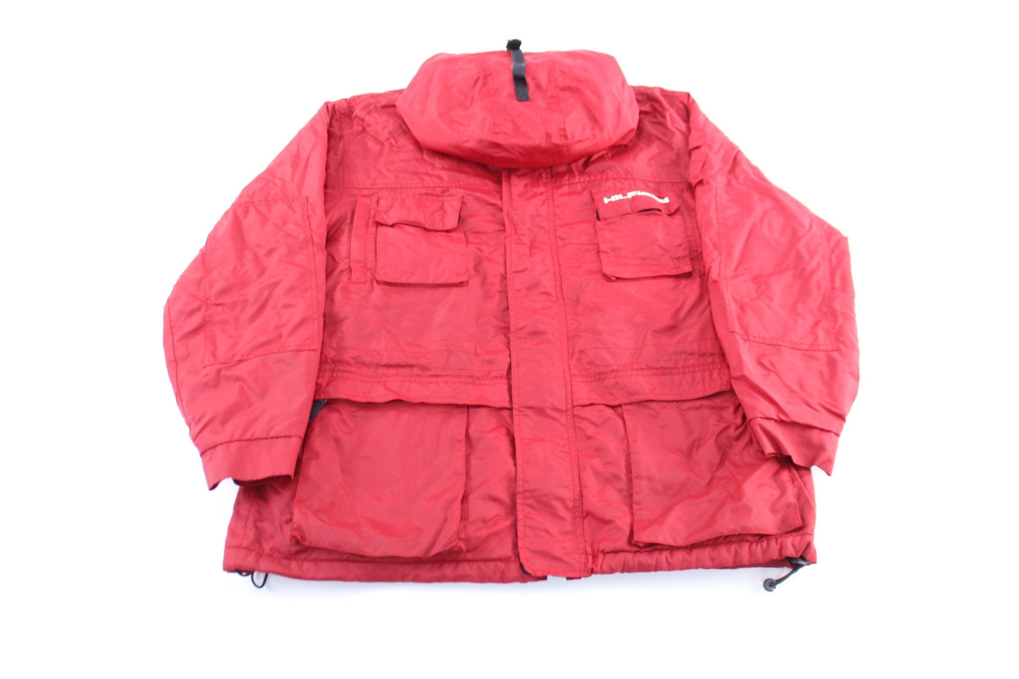 Vintage 90s Red Green Tommy Hilfiger Embroidered Puffa Coat  XXL