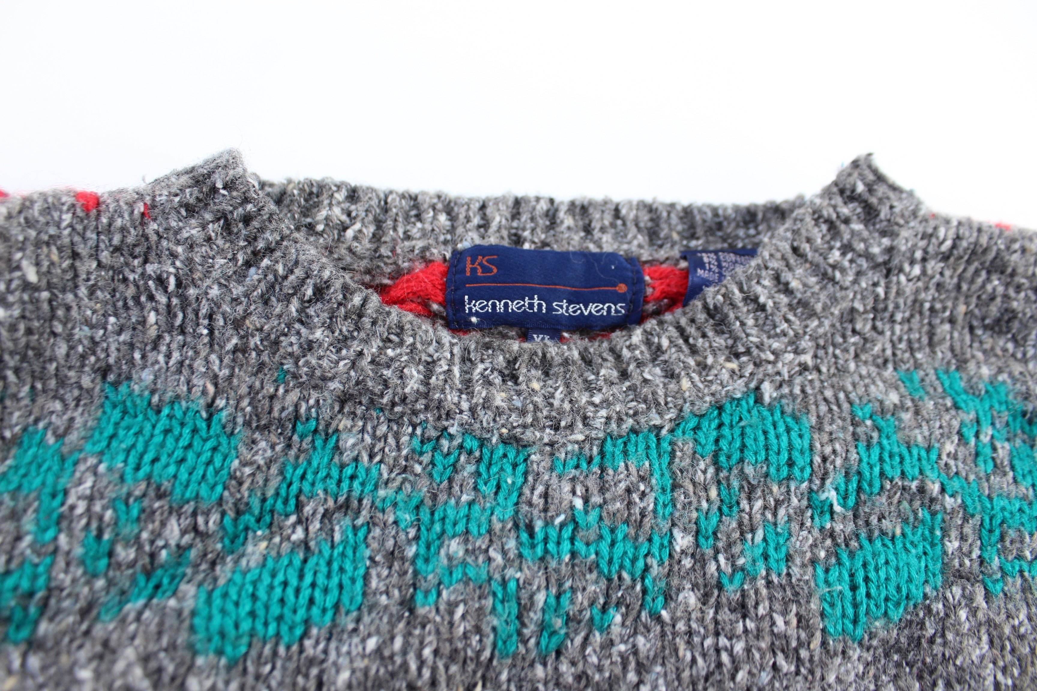 80's Kenneth Stevens Acrylic Patterned Sweater