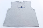 Adidas Basketball Logo Grey Tank Top - ThriftedThreads.com