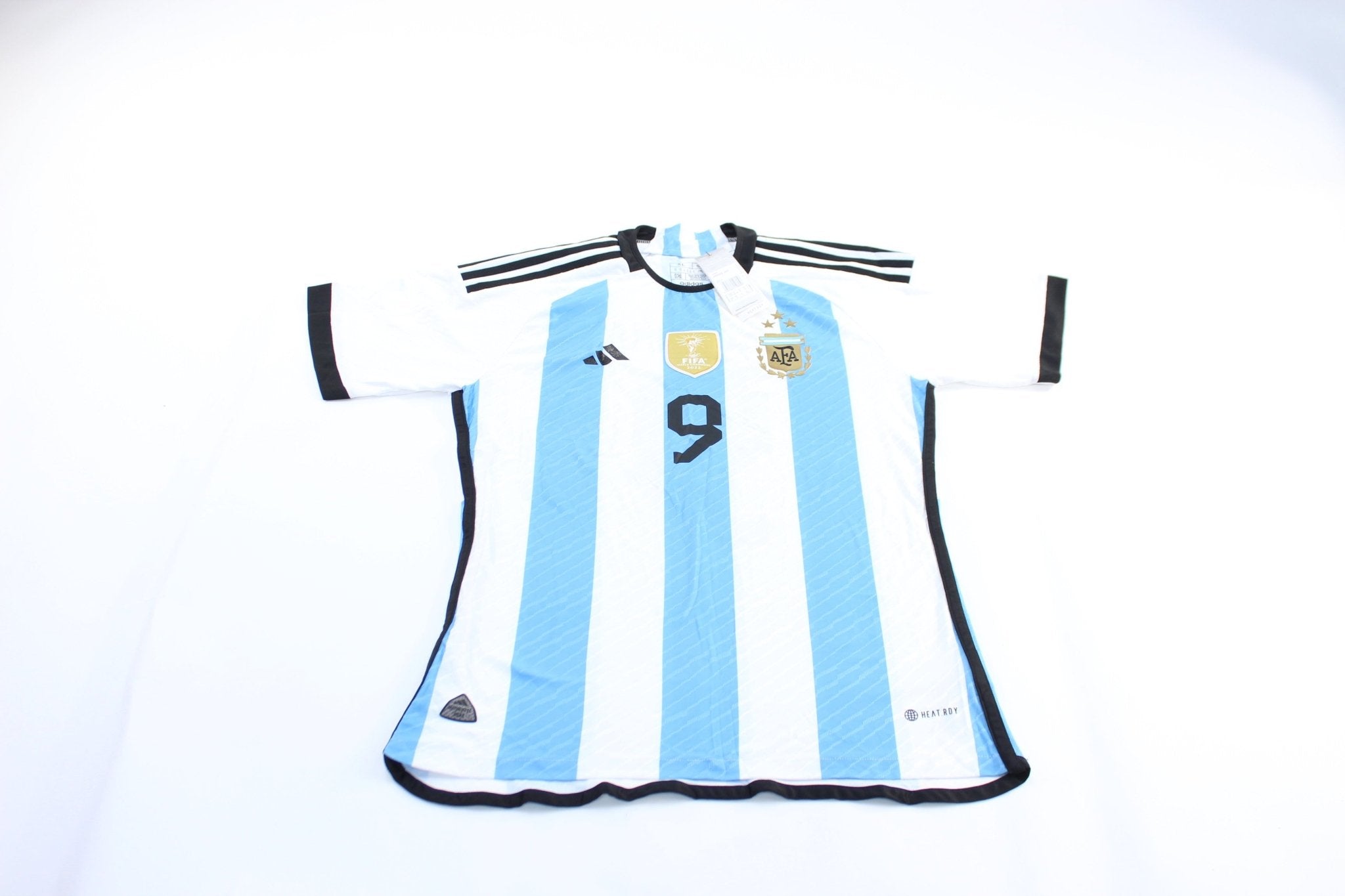 Adidas Embroidered Logo Argentina Julian Alvarez Soccer Jersey - ThriftedThreads.com