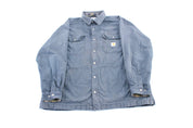 Carhartt Logo Patch Black Flannel Button Down Shirt - ThriftedThreads.com