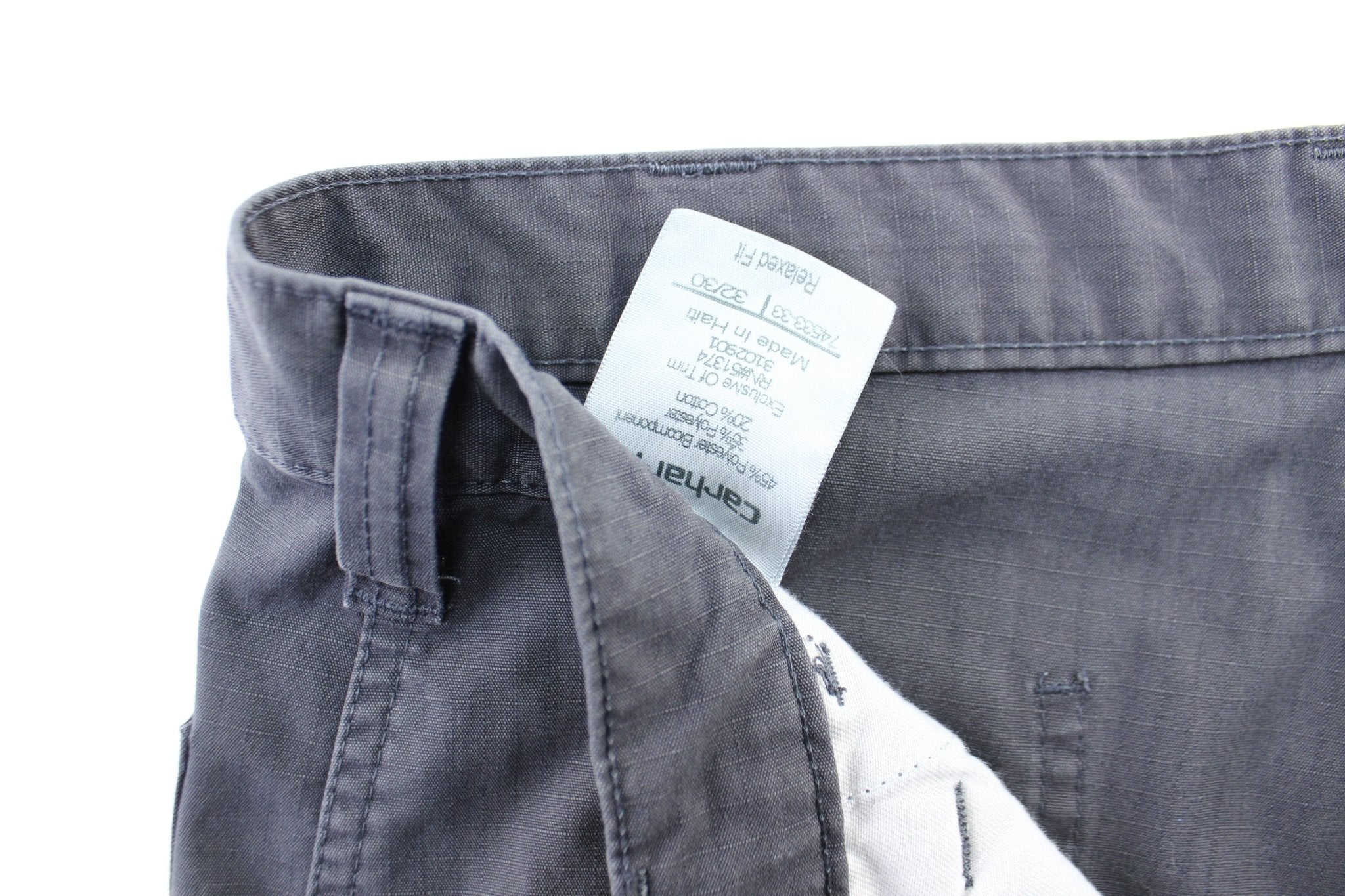 Carhartt Logo Patch Grey Workwear Pants - ThriftedThreads.com