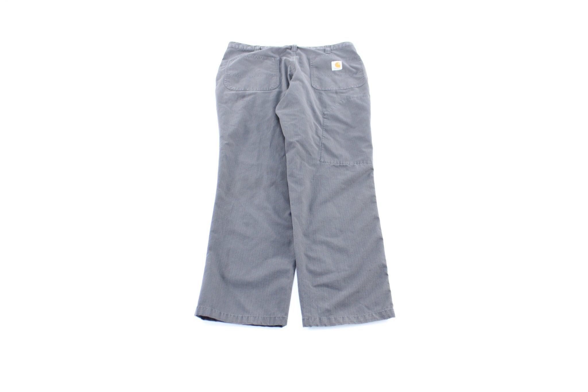 Carhartt Logo Patch Grey Workwear Pants - ThriftedThreads.com