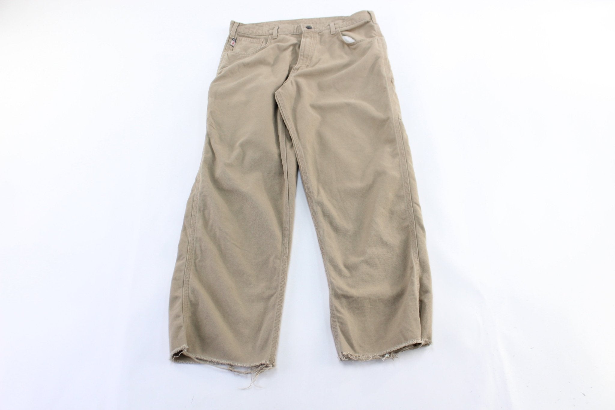 Carhartt Logo Patch Tan Pants - ThriftedThreads.com