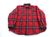 Carhartt Red & Black Button Down LS Flannel Shirt - ThriftedThreads.com