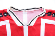 Cervaze Tecate Logo Mexico Red & White Striped Soccer Jersey - ThriftedThreads.com