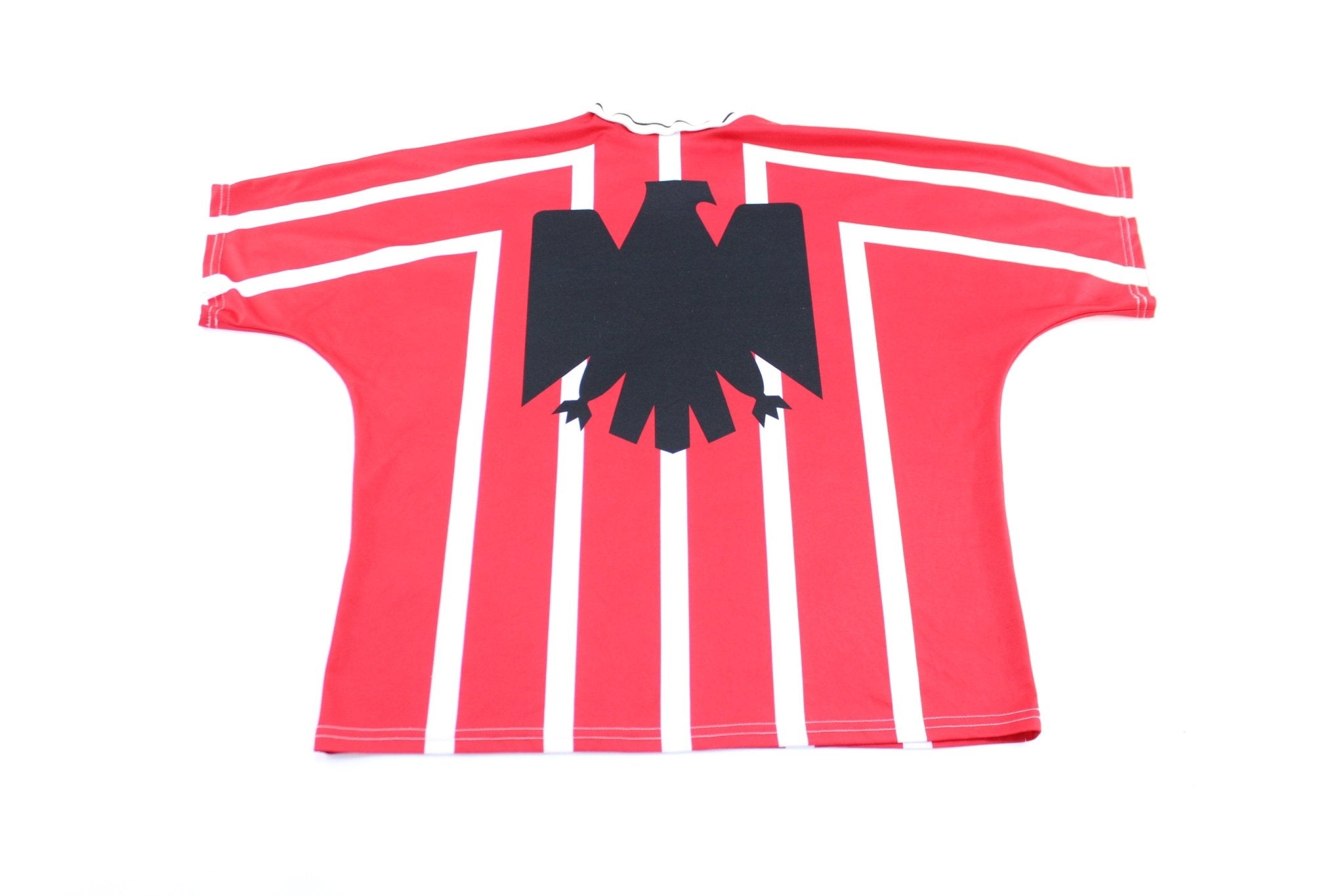 Cervaze Tecate Logo Mexico Red & White Striped Soccer Jersey - ThriftedThreads.com