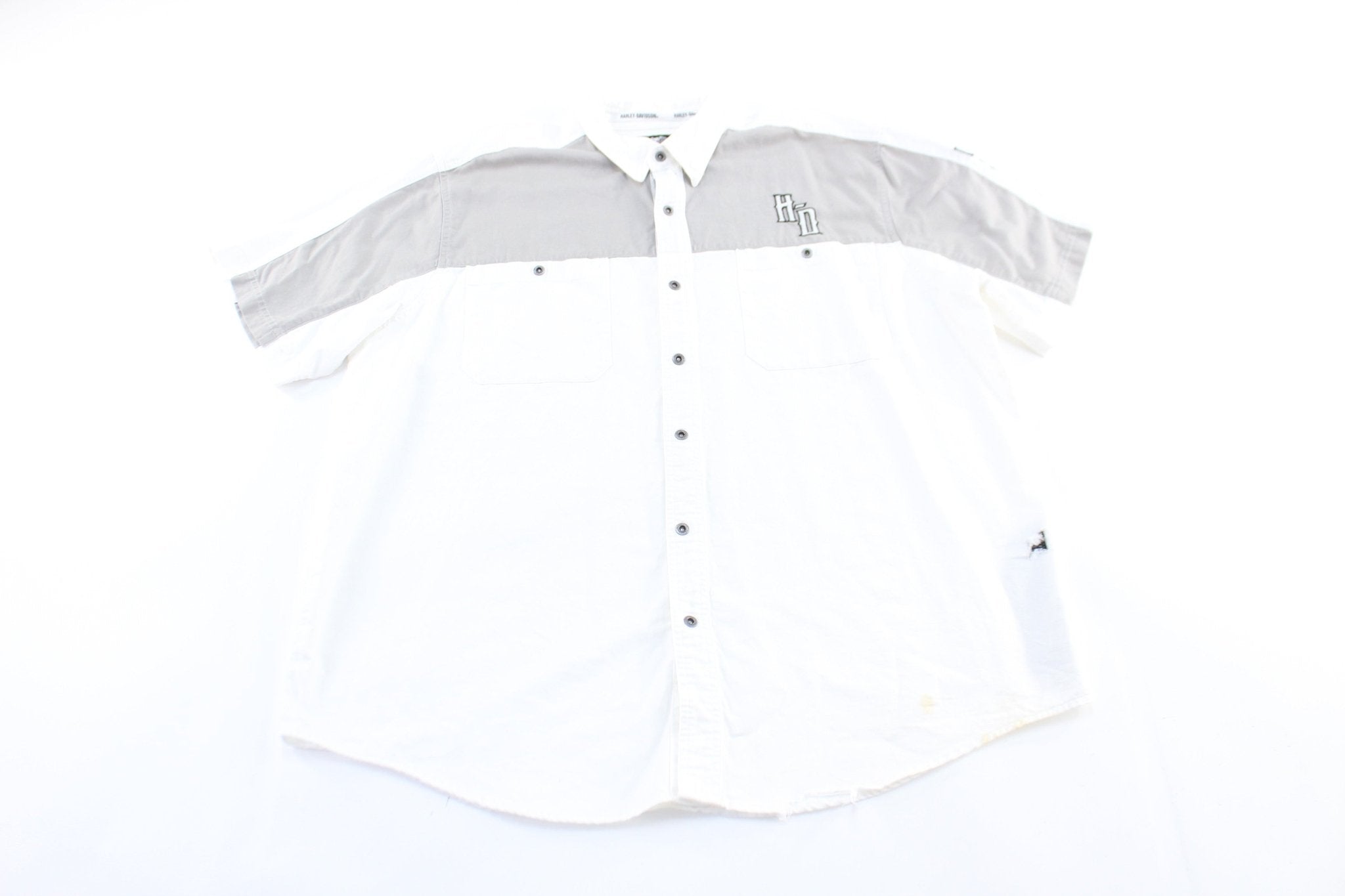 Harley Davidson Motorcycles Embroidered Biker Button Down Shirt