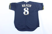 Majestic Embroidered Milwaukee Brewers Ryan Braun Baseball Jersey - ThriftedThreads.com
