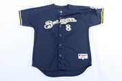 Majestic Embroidered Milwaukee Brewers Ryan Braun Baseball Jersey - ThriftedThreads.com