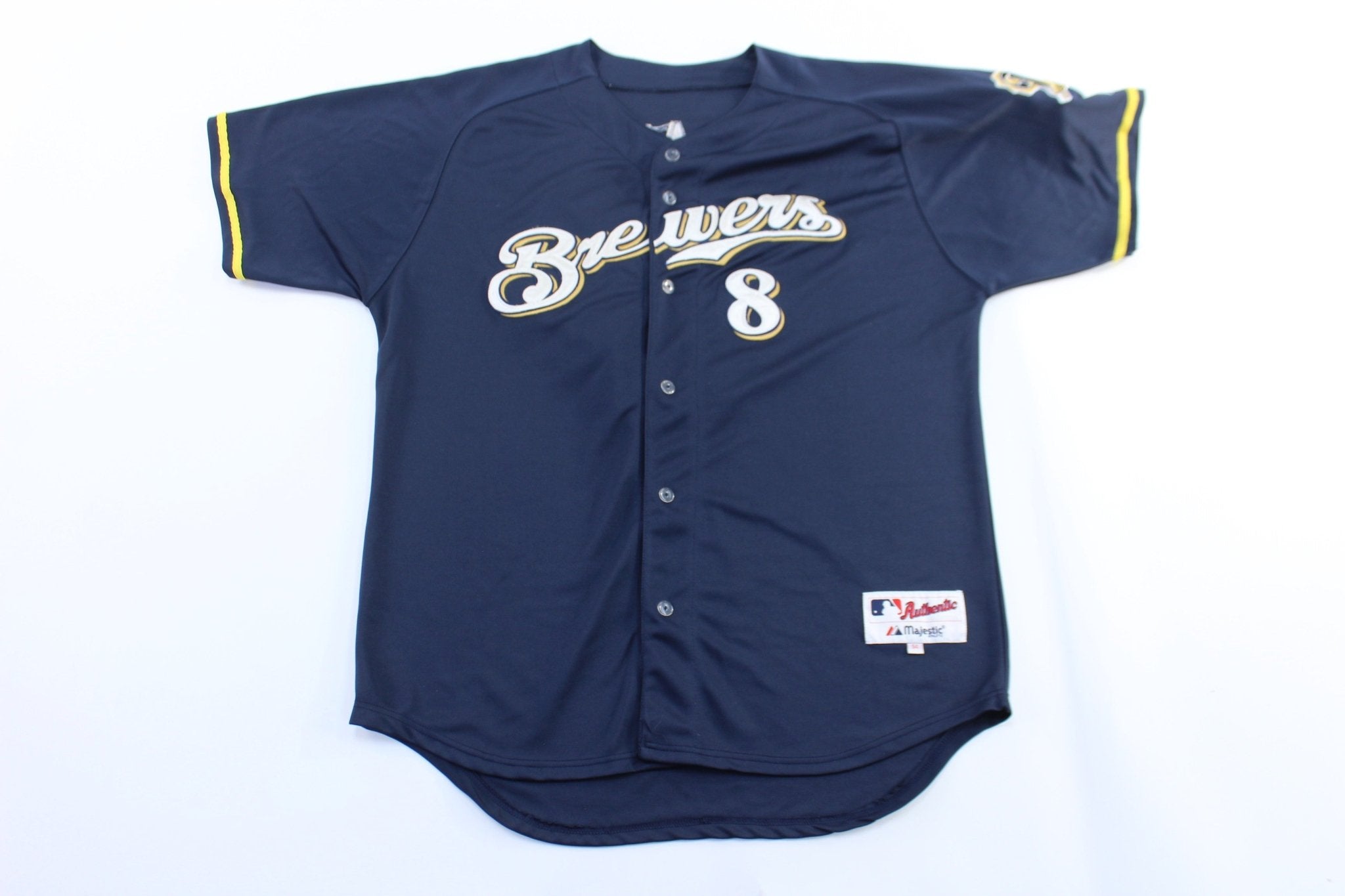 Majestic Embroidered Milwaukee Brewers Ryan Braun Baseball Jersey - ThriftedThreads.com