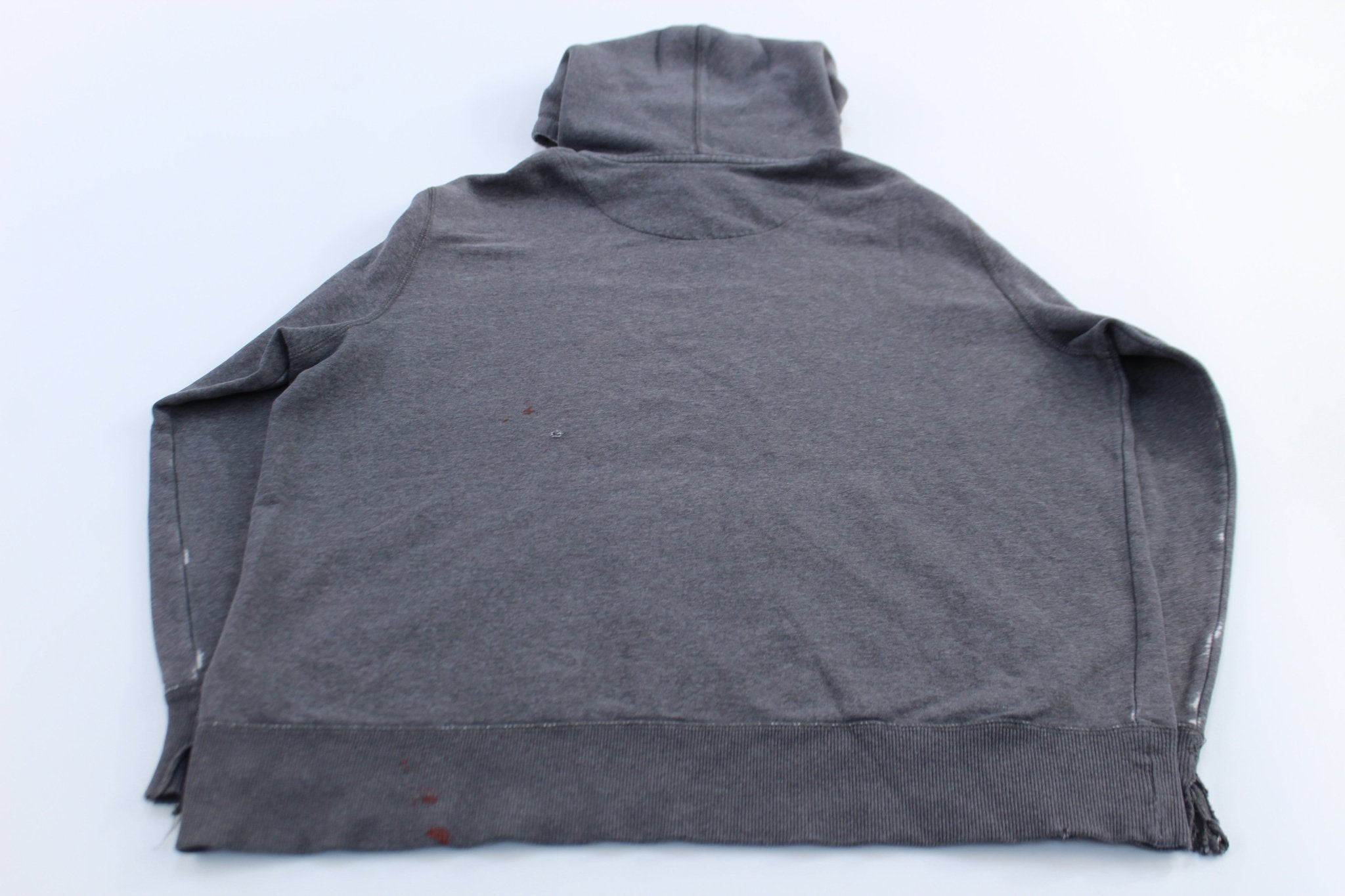 Nike Embroidered Swoosh Logo Grey Pullover Hoodie - ThriftedThreads.com