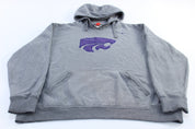 Nike Embroidered Swoosh Logo Kansas State University Pullover Hoodie - ThriftedThreads.com