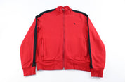 Polo by Ralph Lauren Embroidered Logo Black & Red Zip Up Jacket - ThriftedThreads.com