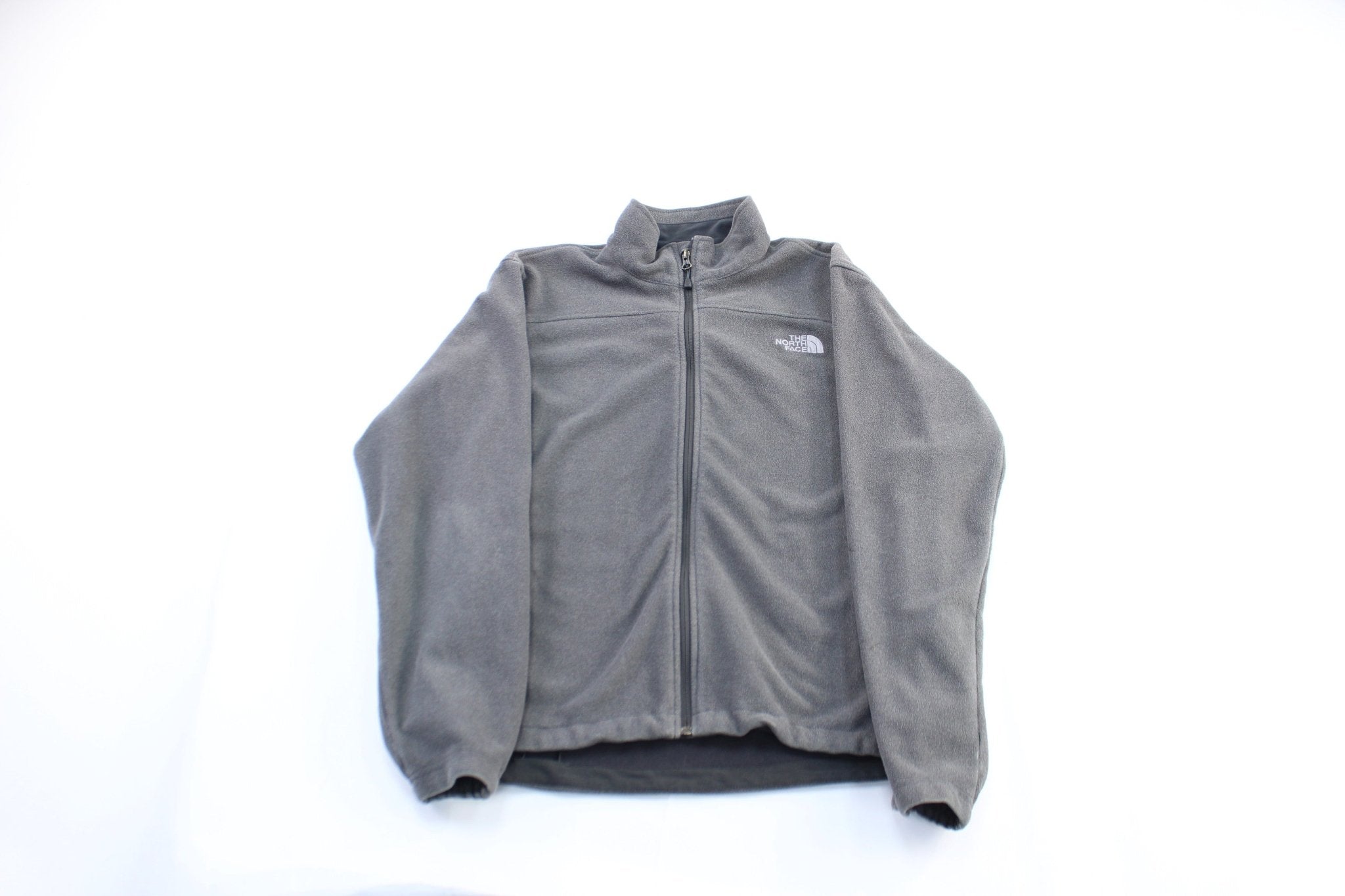 The North Face Embroidered Logo Grey Zip Up Jacket ThriftedThreads