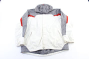 The North Face Embroidered Logo White, Grey & Red Zip Up Jacket - ThriftedThreads.com