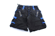 Tripp NYC Black & Blue Punk Shorts - ThriftedThreads.com