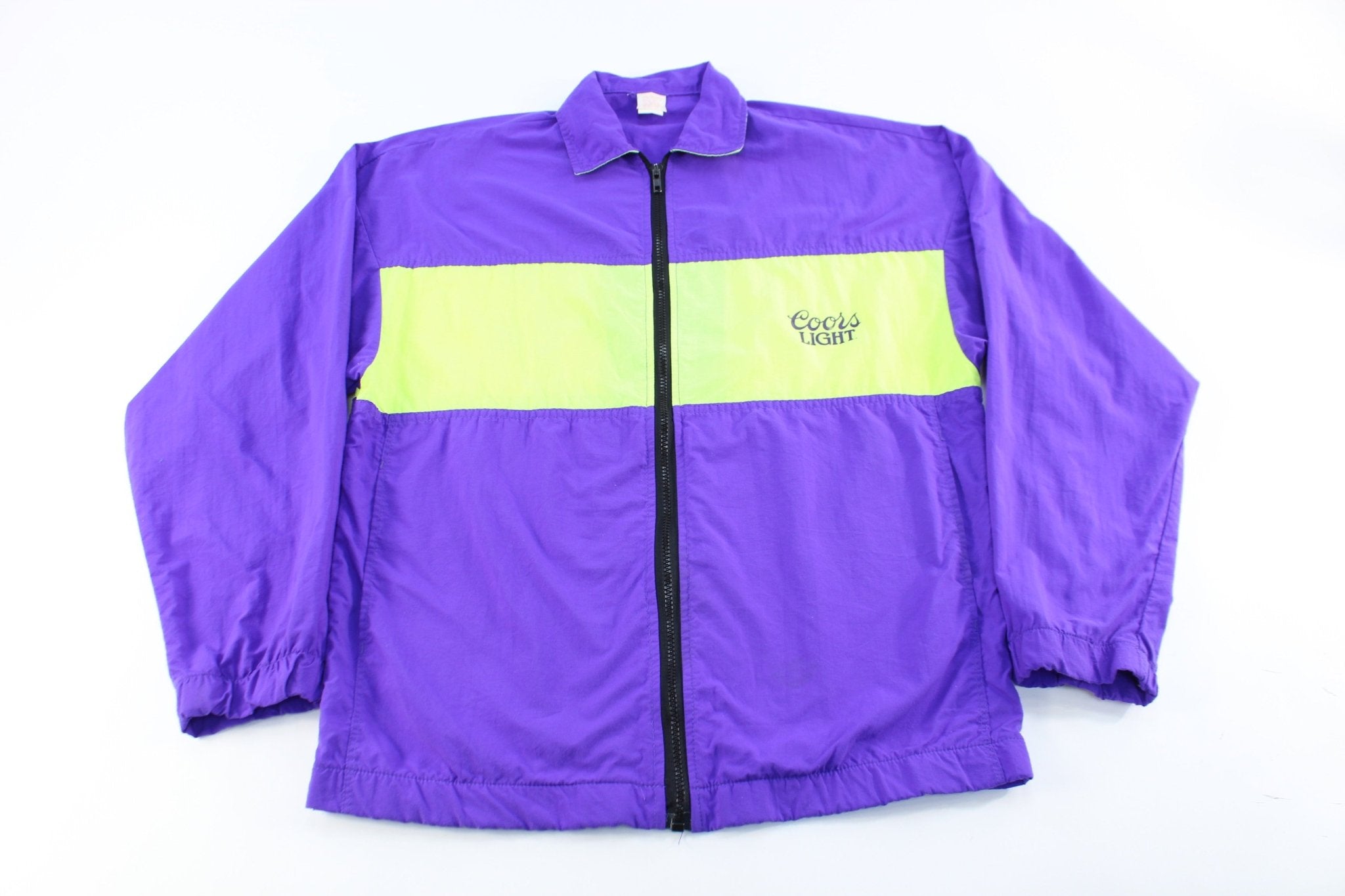 Vintage Coors Light Purple & Neon Zip Up Jacket