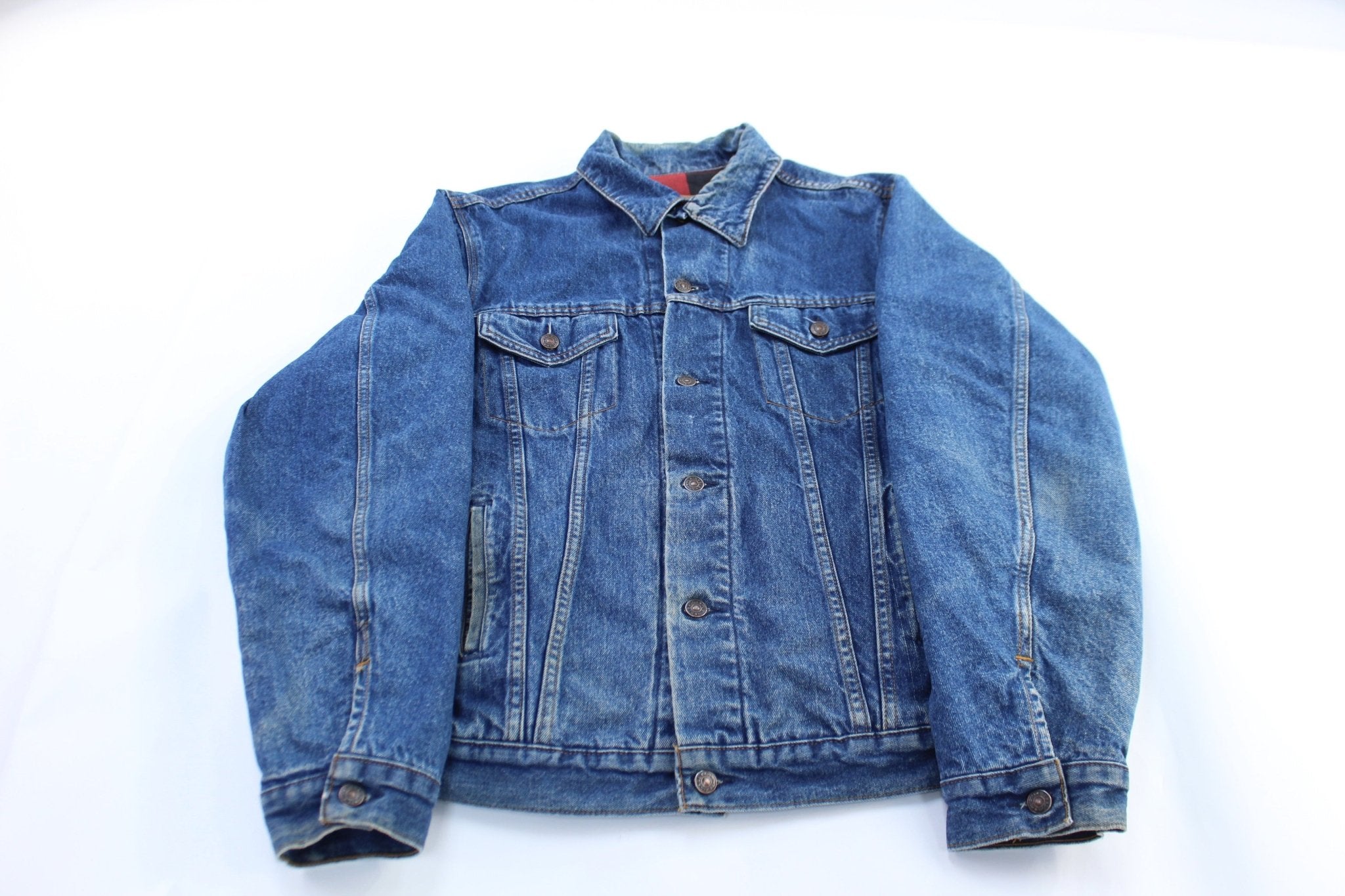 Vintage Plain Pockets Denim Jacket - ThriftedThreads.com