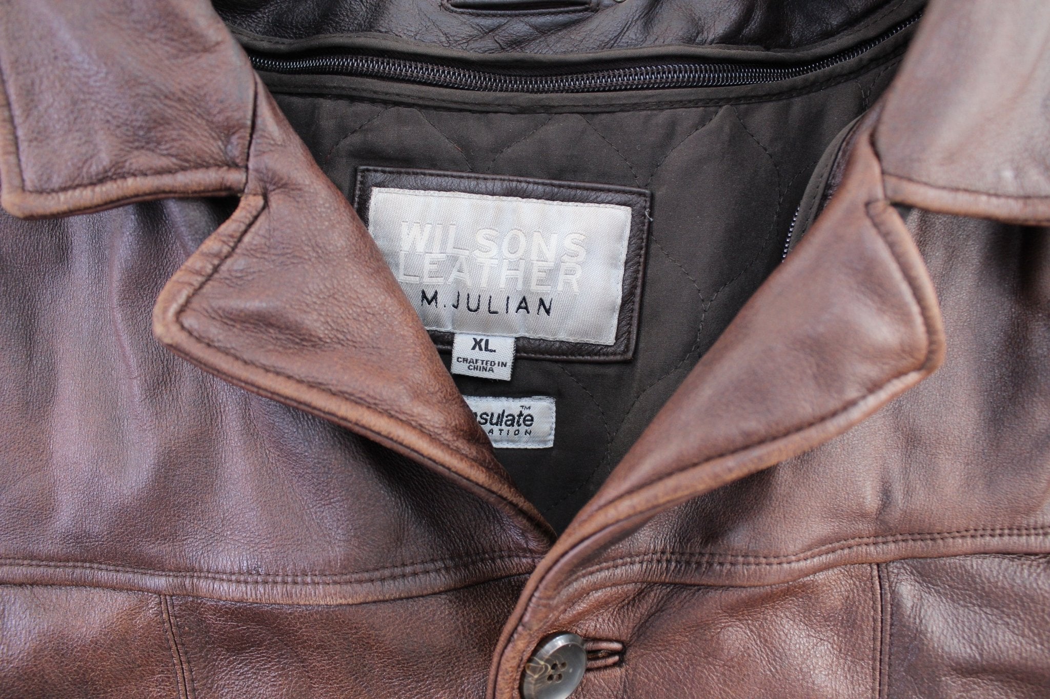 Wilson's Leather M. Julian Brown Leather Coat - ThriftedThreads.com