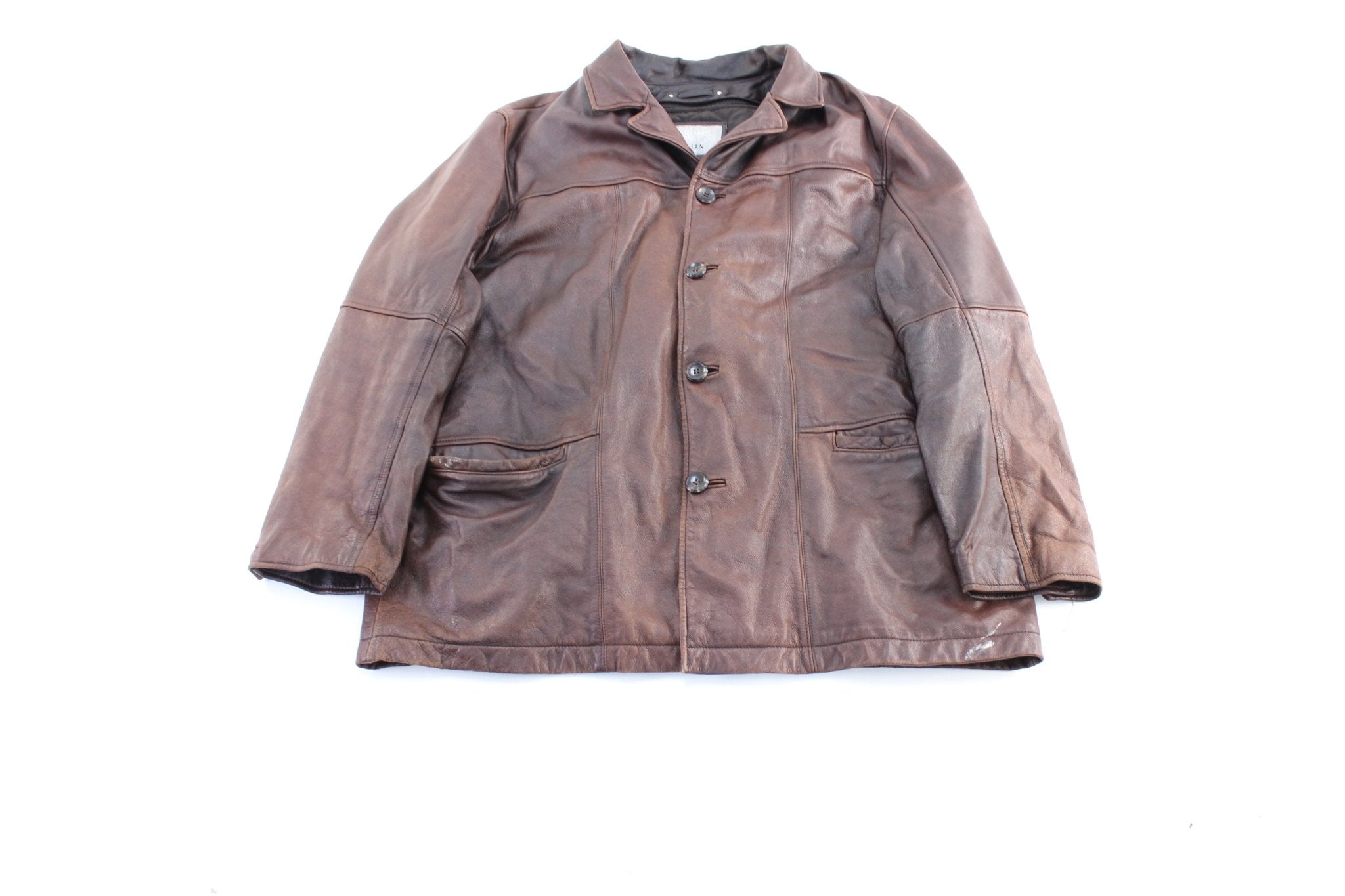 Wilson's Leather M. Julian Brown Leather Coat - ThriftedThreads.com