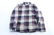 Women's Carhartt White & Purple Plaid LS Button Down Flannel - ThriftedThreads.com