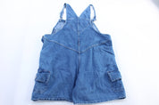 Women's Dr. Seuss Embroidered Cat In The Hat Denim Overalls - ThriftedThreads.com
