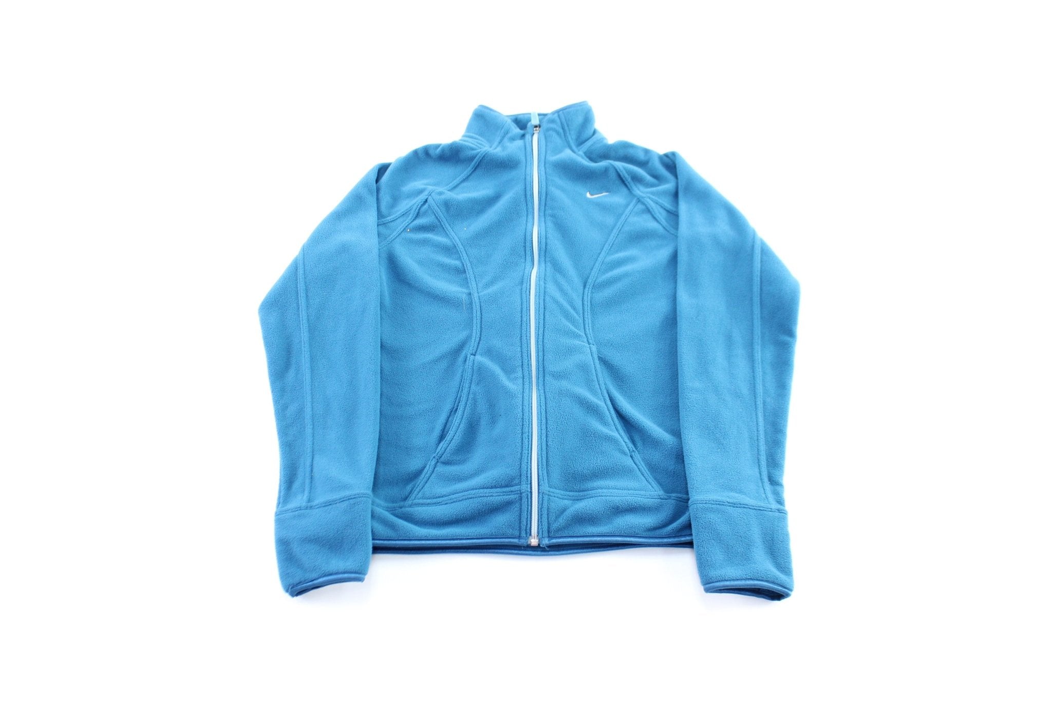 Women s Nike Embroidered Logo Aqua Fleece Zip Up Jacket ThriftedThreads