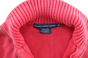 Women's Polo by Ralph Lauren Embroidered Logo Hot Pink Zip Up Sweater - ThriftedThreads.com