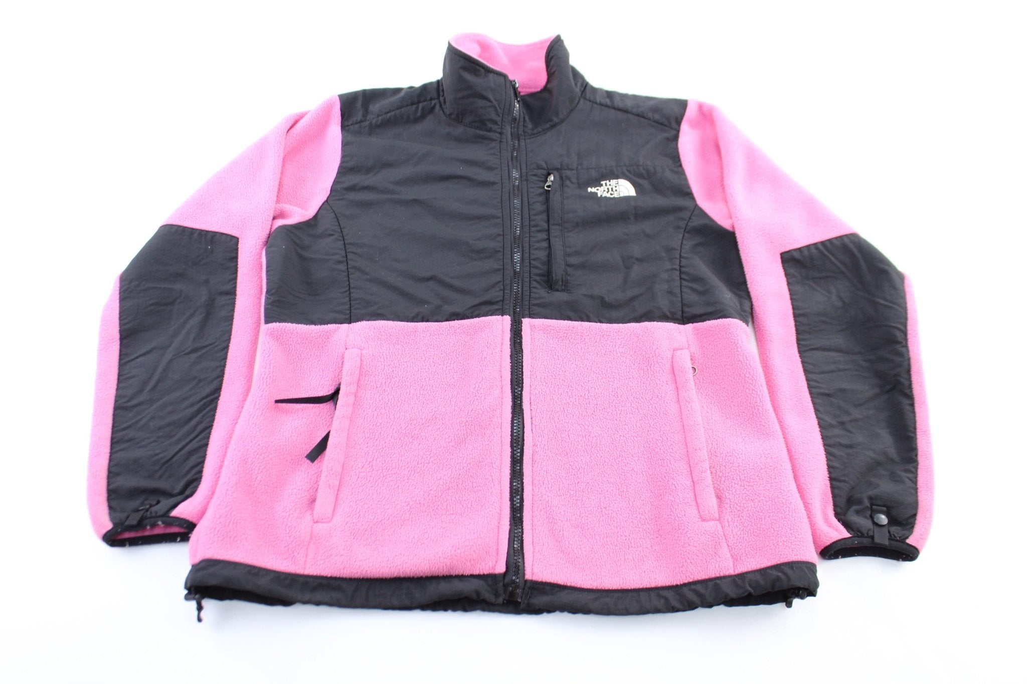 Women s The North Face Embroidered Logo Black Pink Zip Up Jacket ThriftedThreads