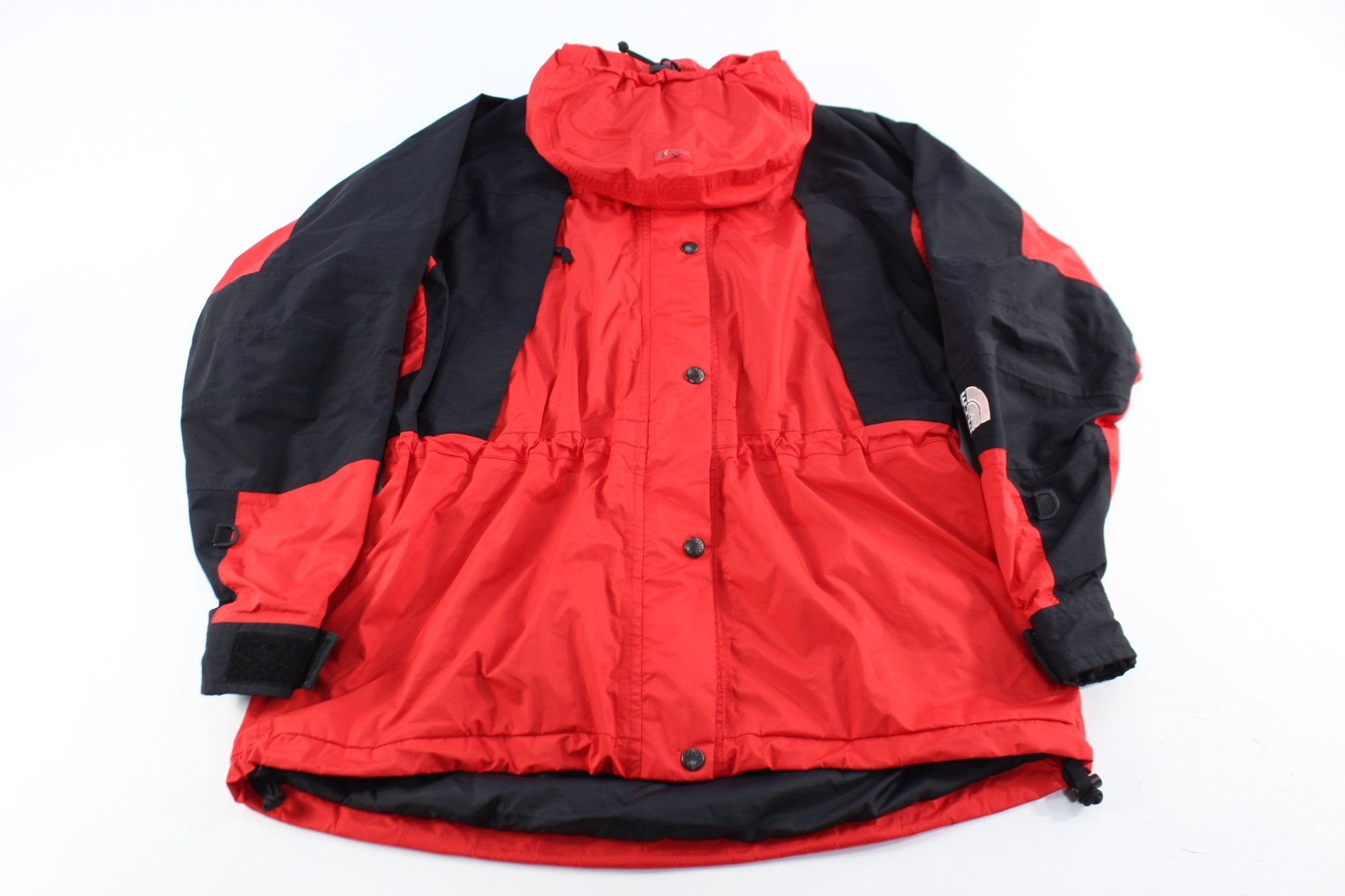 Women s The North Face Embroidered Logo Black Red Goretex Jacket