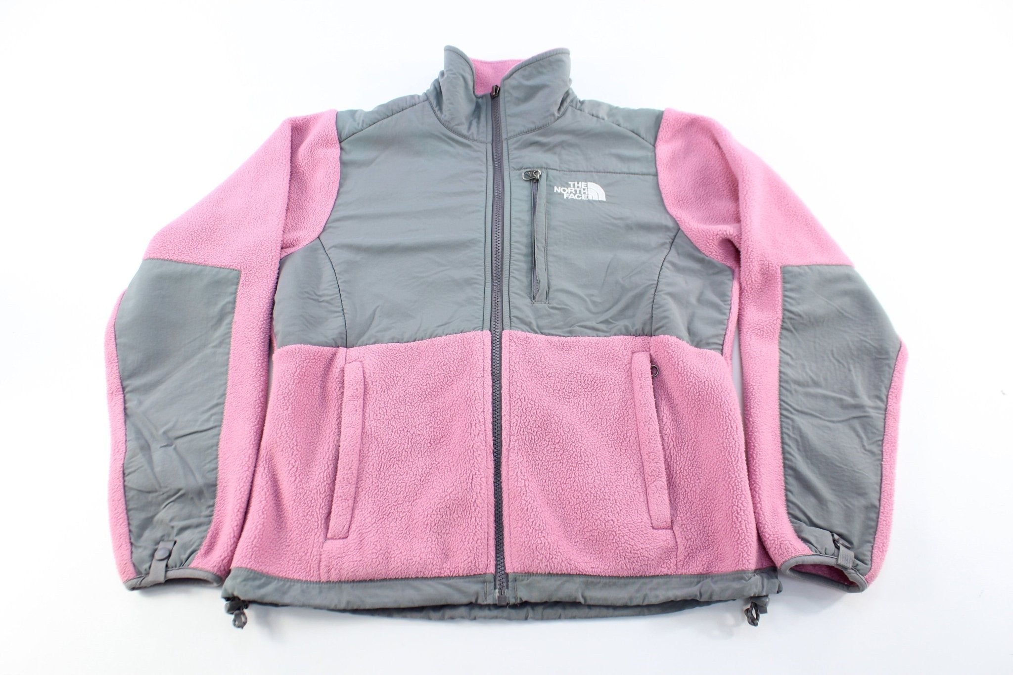 Grey fashion and pink north face